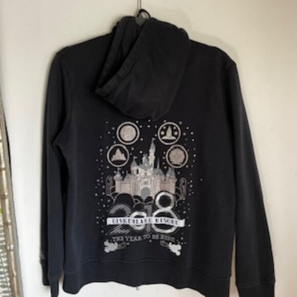 Disneyland Resort Tops - 🧡3/15 2018 Disneyland Resort Full-Zip Black Hoodie Women's XL